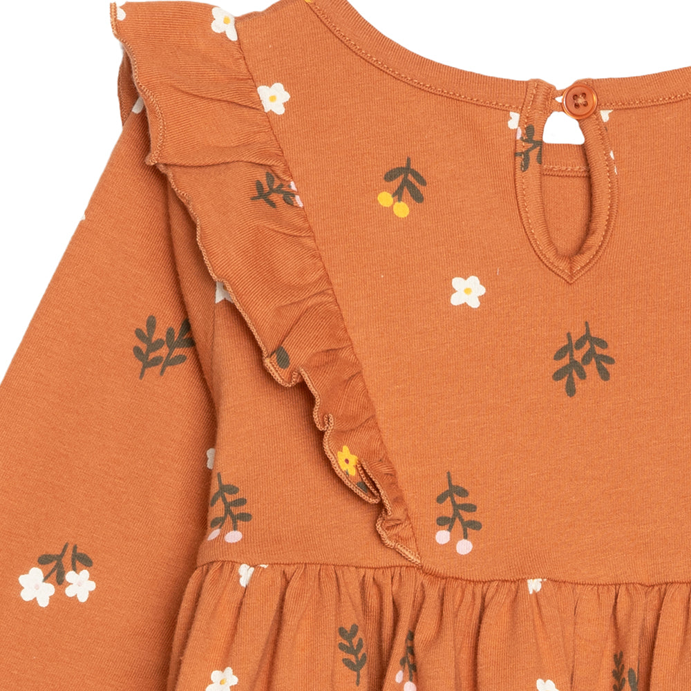 rise little earthling Ruffle Knit Dress BGFDR12 - Hazel Floral / 12-18m - Image 3