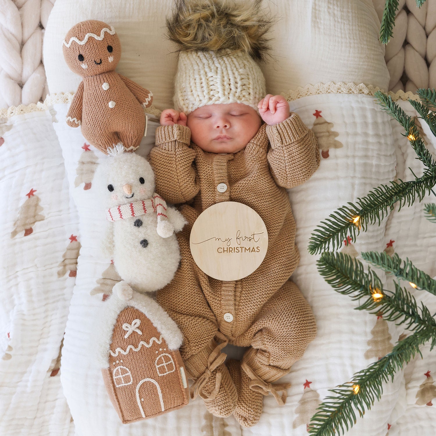 Cuddle + Kind Baby Snowman (Candy Stripe) Hand-Knit Doll - Image 8