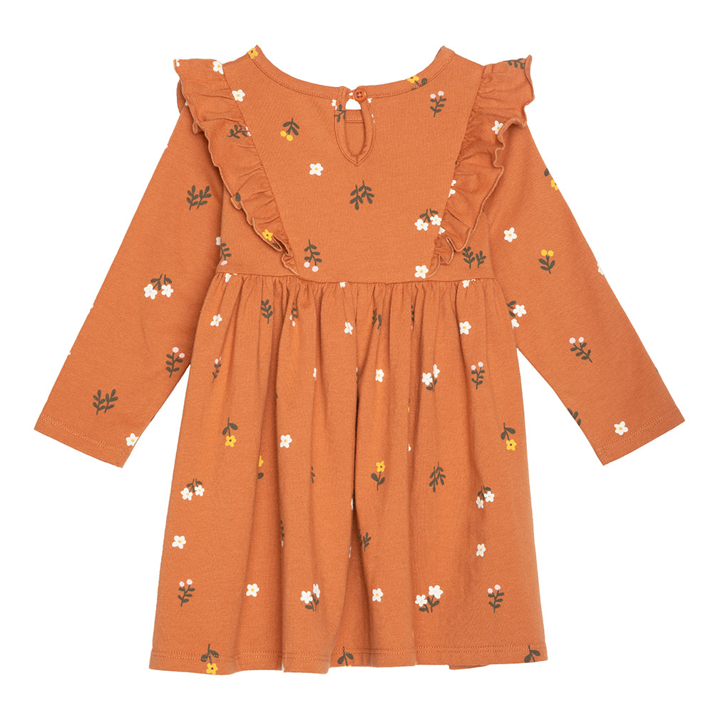 rise little earthling Ruffle Knit Dress BGFDR12 - Hazel Floral / 12-18m - Image 2