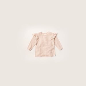 Rise Little Earthling Soft Ruffle Tee Oatmeal - Oatmeal / 18-24m