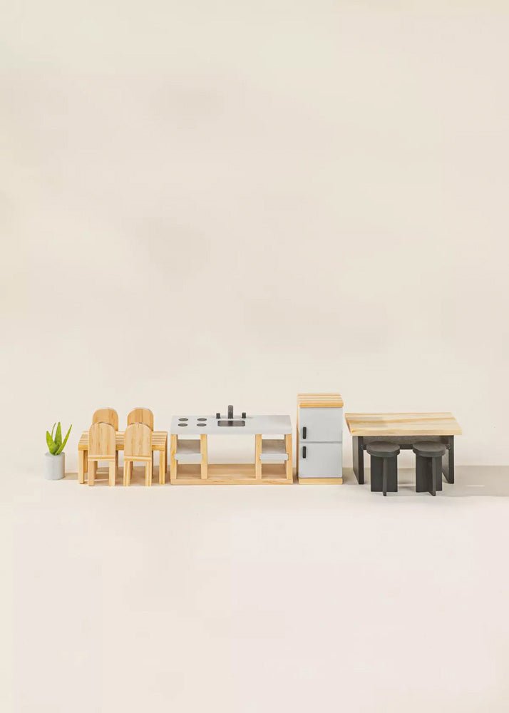 Coco Village Wooden Doll House Kitchen Furniture (12 pcs) - Image 3