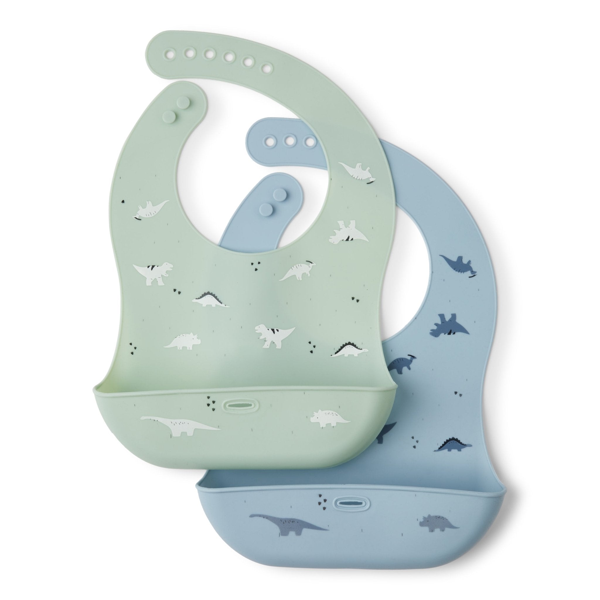 Rise Little Earthling 2-pack Silicone Bib - Dino / OS