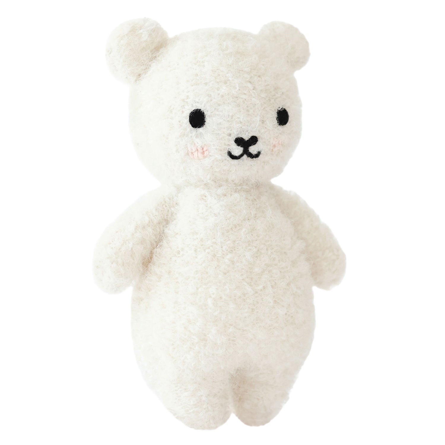 Cuddle + Kind Baby Bouclé Bear (Ivory) Hand-Knit Doll