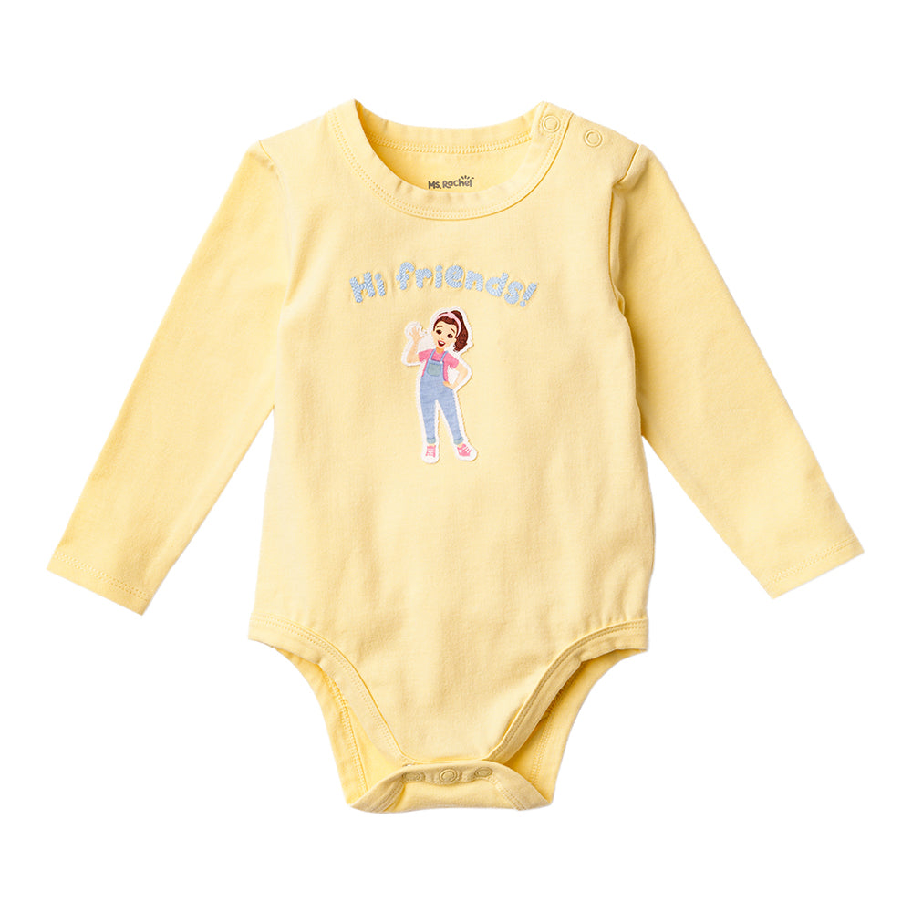 Ms.Rachel Long Sleeve Bodysuit - White/Blue / 6-9m - Image 7