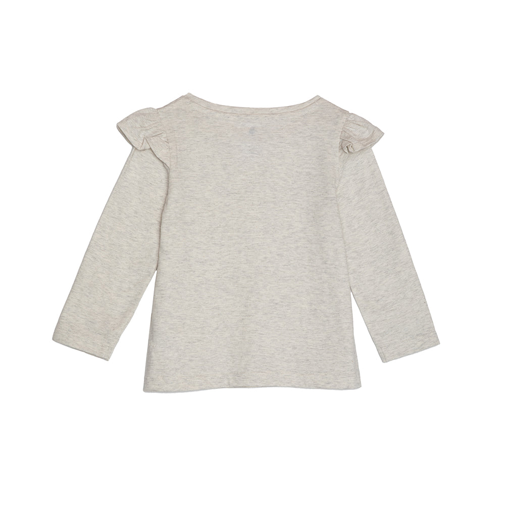 rise little earthling Long Sleeve Ruffle T-Shirt TGFKT20 - Grey / 2-3y - Image 4
