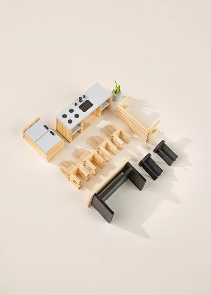 Coco Village Wooden Doll House Kitchen Furniture (12 pcs) - Image 16