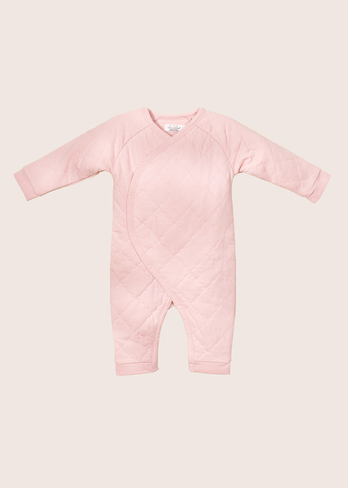 rise little earthling Quilted Wrap Romper - Green / 3-6m