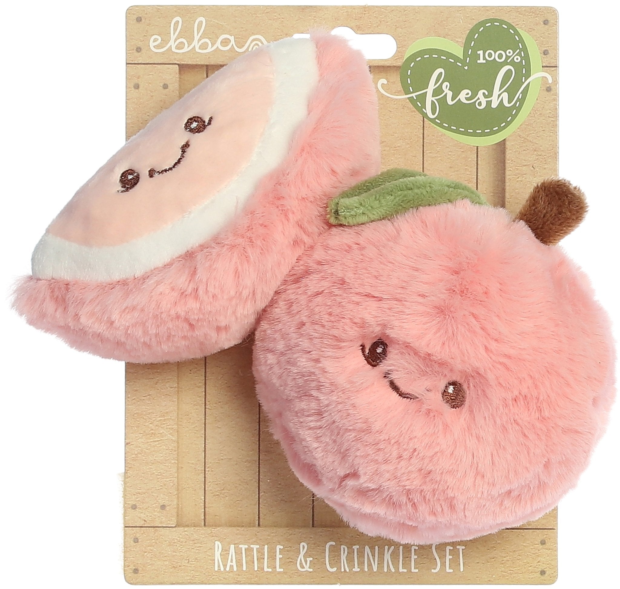 Precious Produce - Peach Rattle & Crinkle Set 3.5"