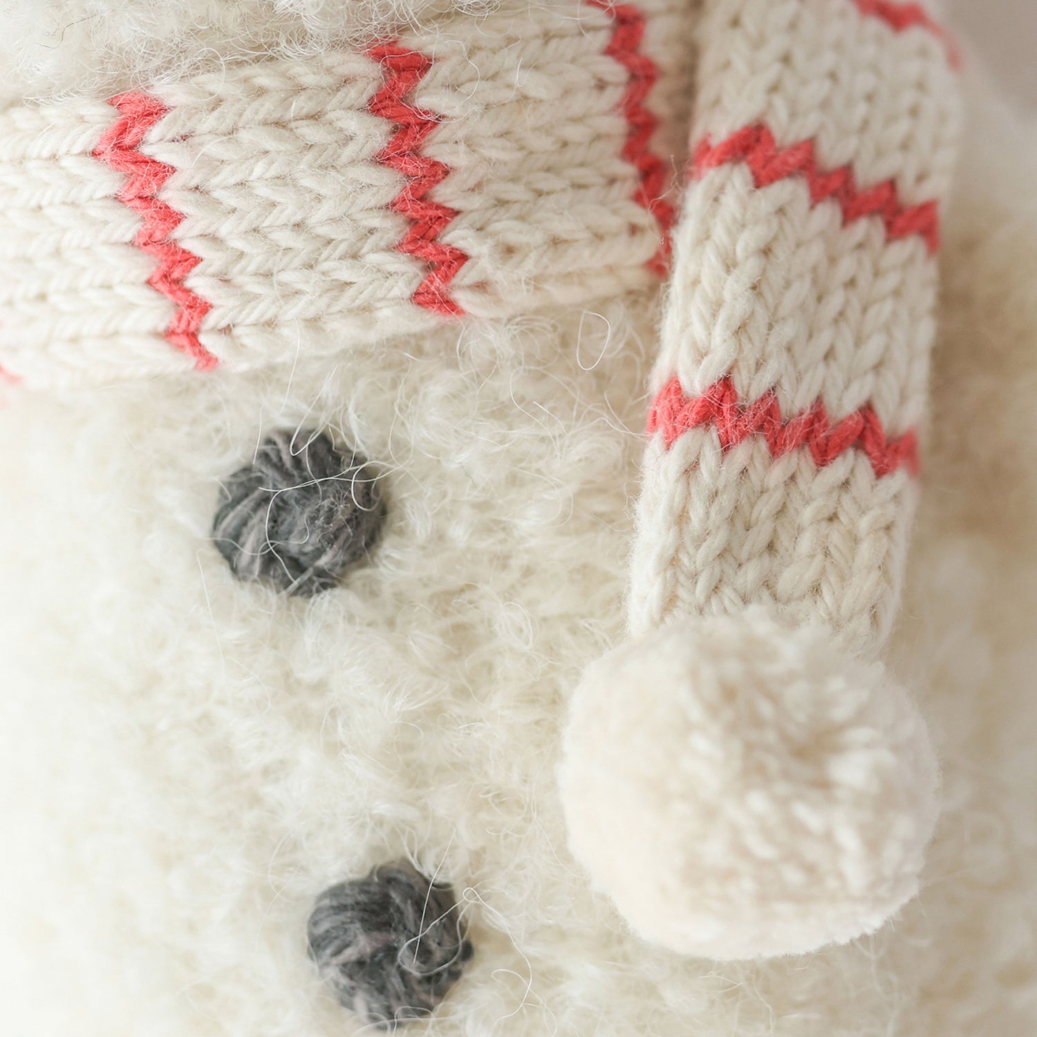 Cuddle + Kind Baby Snowman (Candy Stripe) Hand-Knit Doll - Image 3