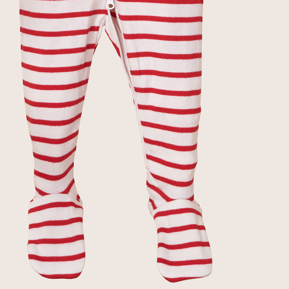 rise little earthling Holiday Sleeper BUHSL00 - Red Stripe / 0-3m - Image 14