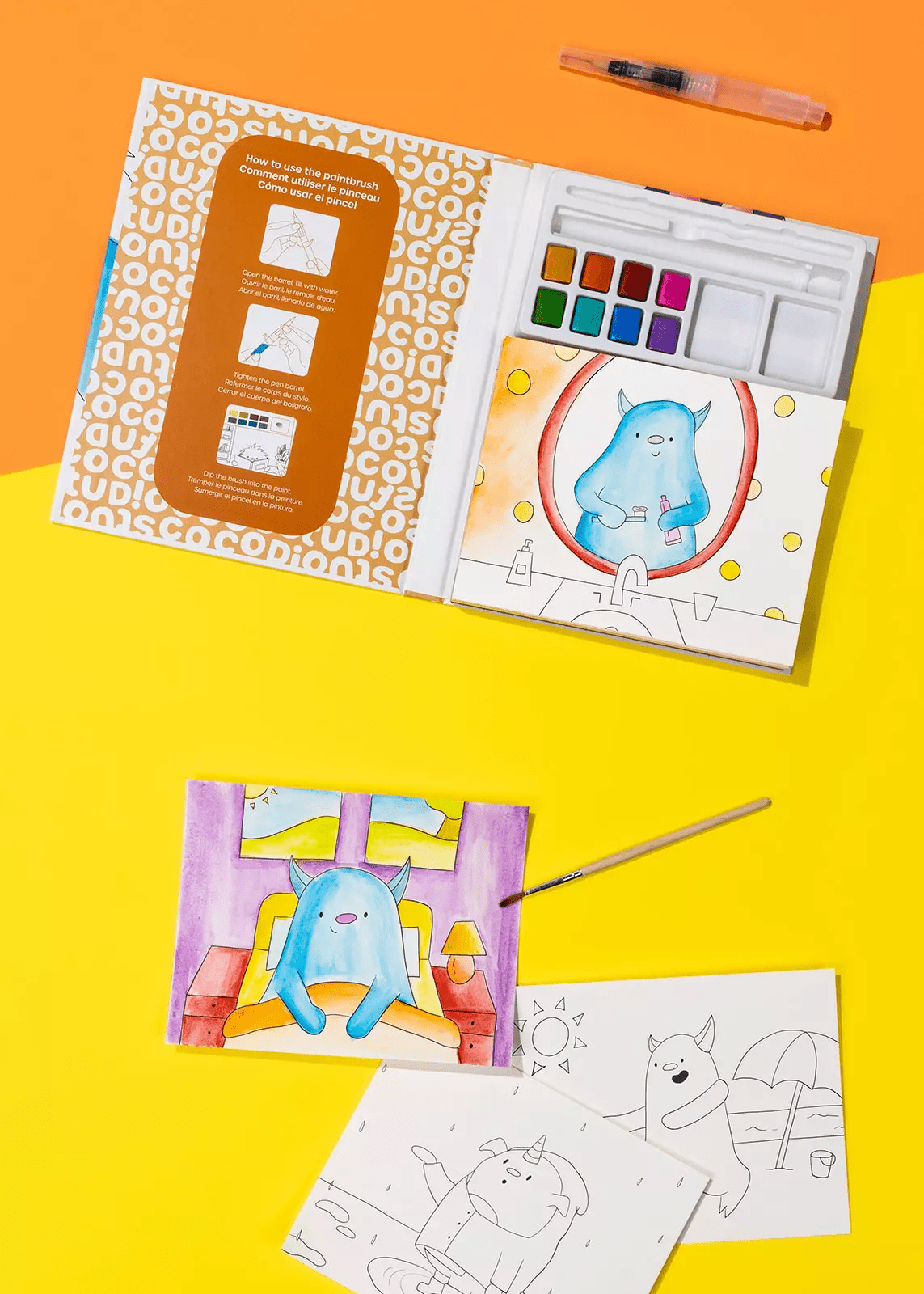 Coco Village Coco Studio Watercolor Monster Painting Book - 30 pages - Image 2