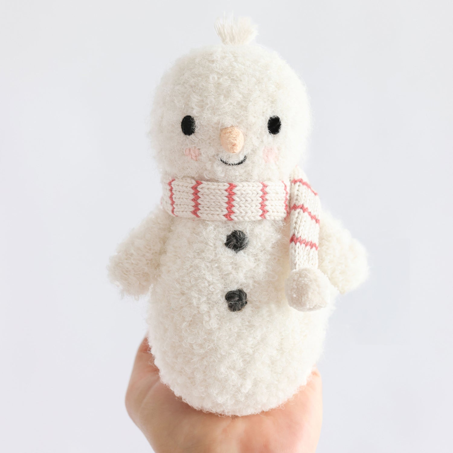 Cuddle + Kind Baby Snowman (Candy Stripe) Hand-Knit Doll - Image 4