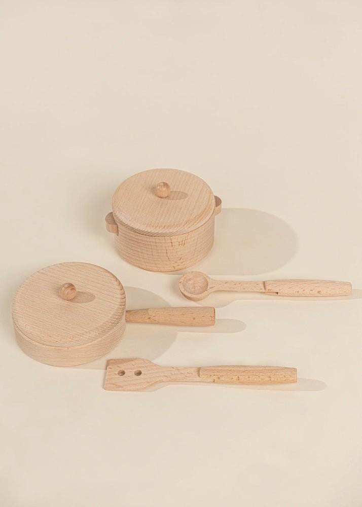 Coco Village Wooden Pots and Pans Playset (6 Pcs) - Image 5