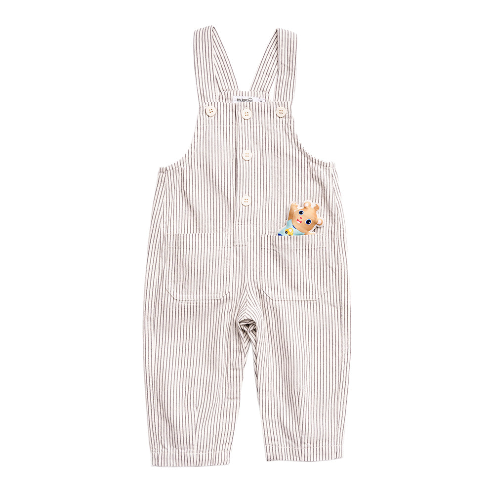 Ms.Rachel Signature Overall - Grey Stripe / 12-18m