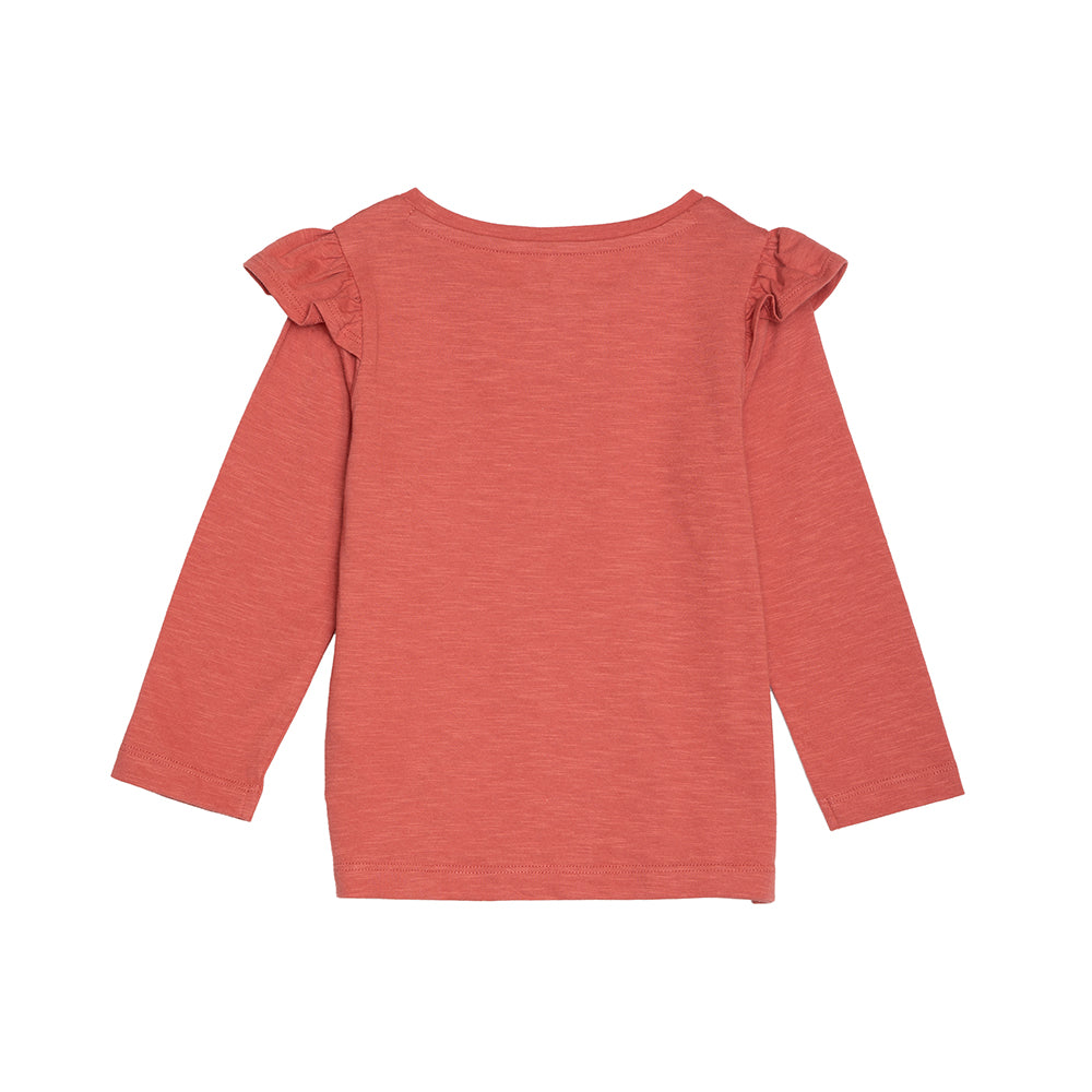 rise little earthling Long Sleeve Ruffle T-Shirt TGFKT20 - Grey / 2-3y - Image 2