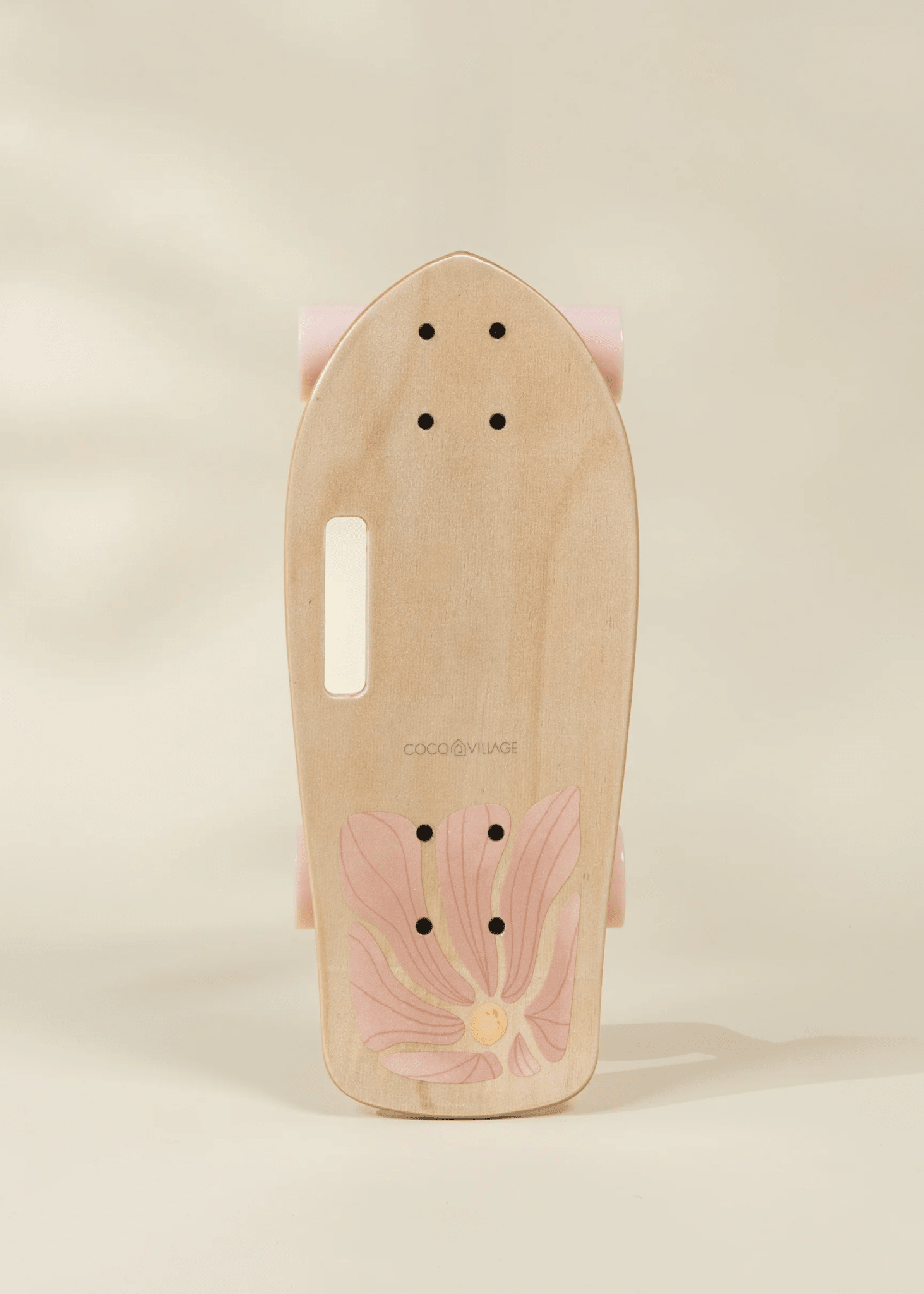 Coco Village Kids’ Wooden Skateboard with Handle – Bloom - Image 2