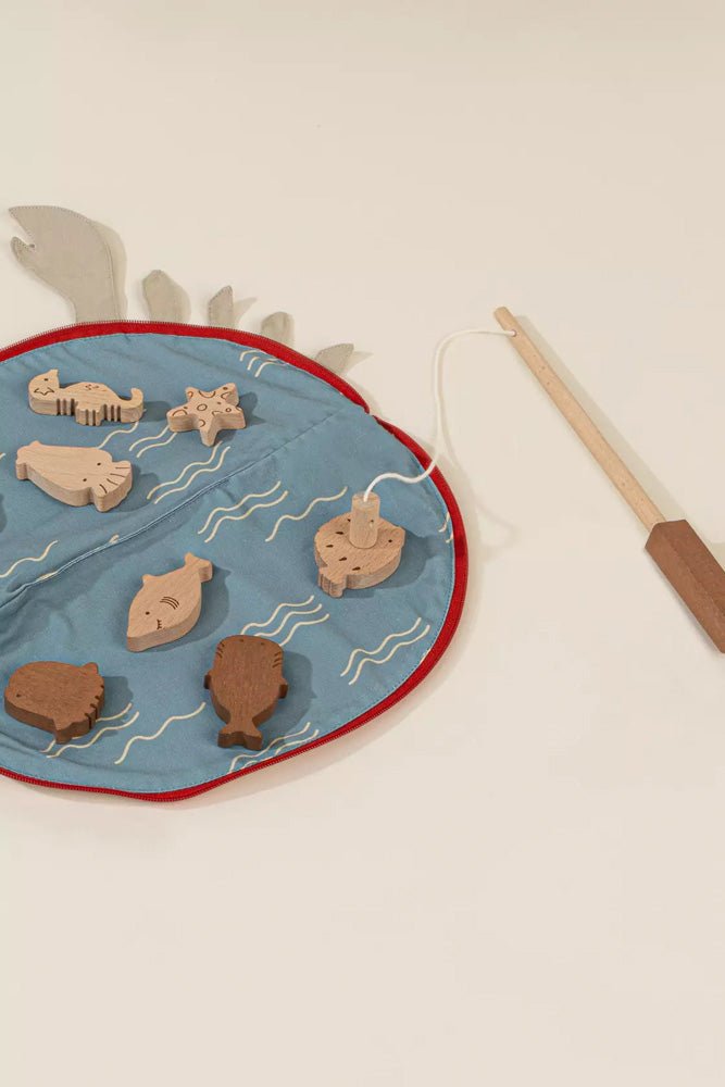 Coco Village Wooden Fishing Game with Bag - Image 3