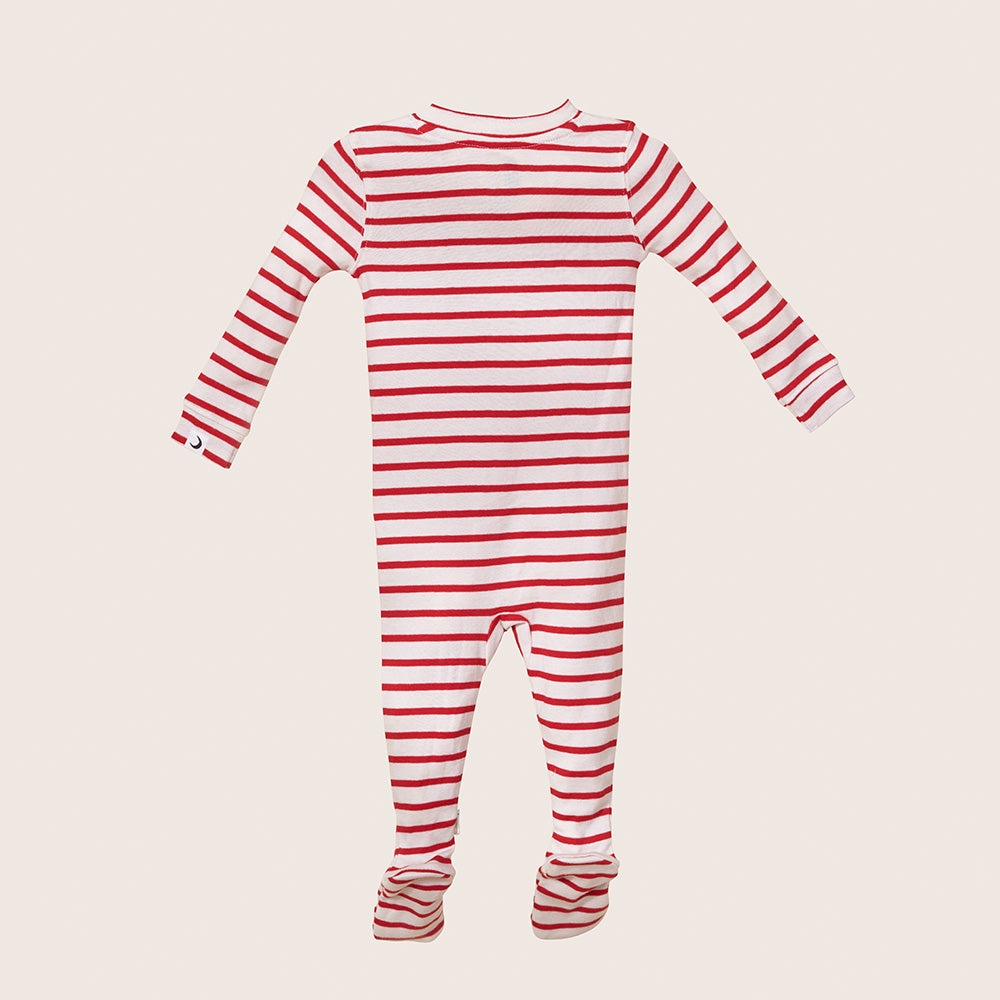 rise little earthling Holiday Sleeper BUHSL00 - Red Stripe / 0-3m - Image 15