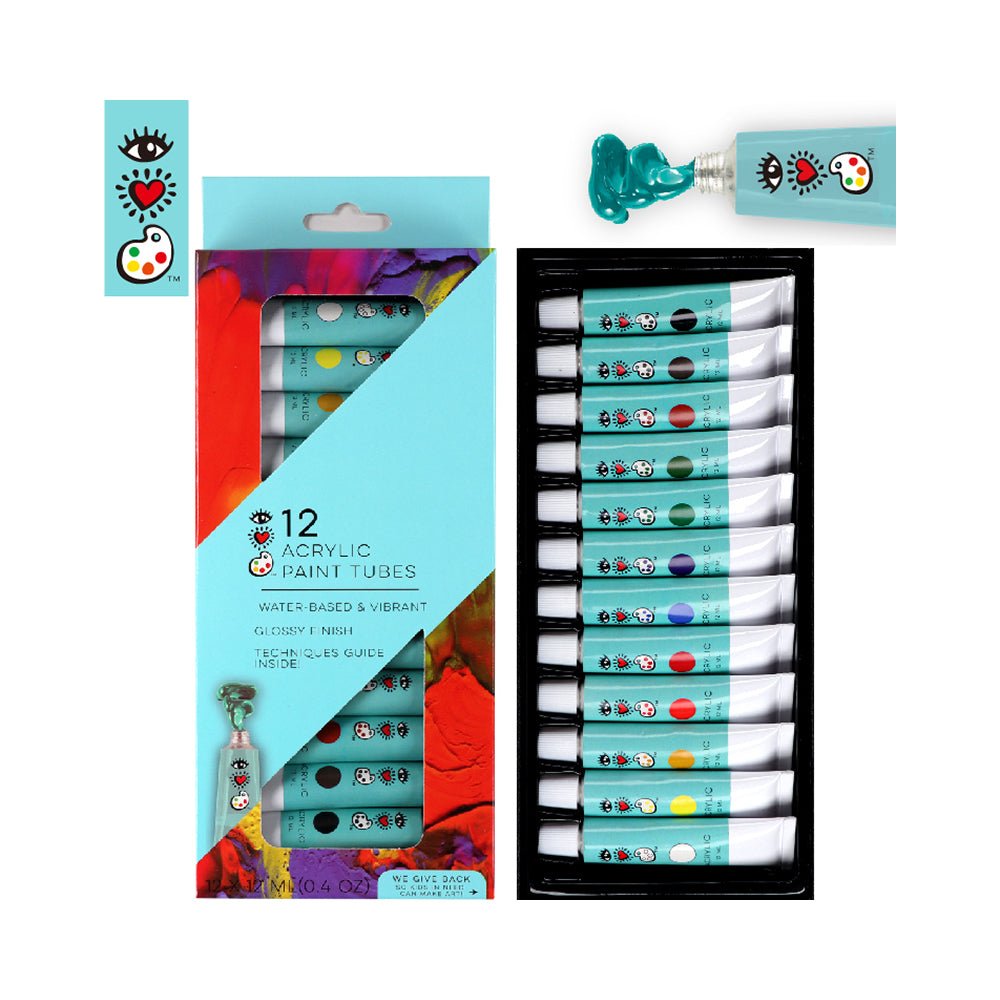 Bright Stripes iHeartArt 12 Acrylic Paint Tubes - Image 2