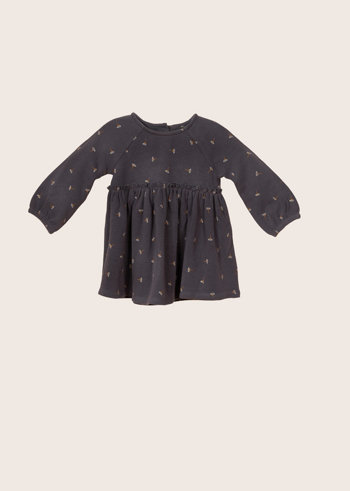 rise little earthling Empire Waist Dress - Obsidian / 9-12m
