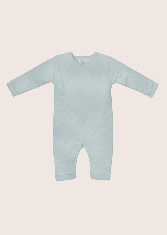 rise little earthling Quilted Wrap Romper - Green / 3-6m - Image 4