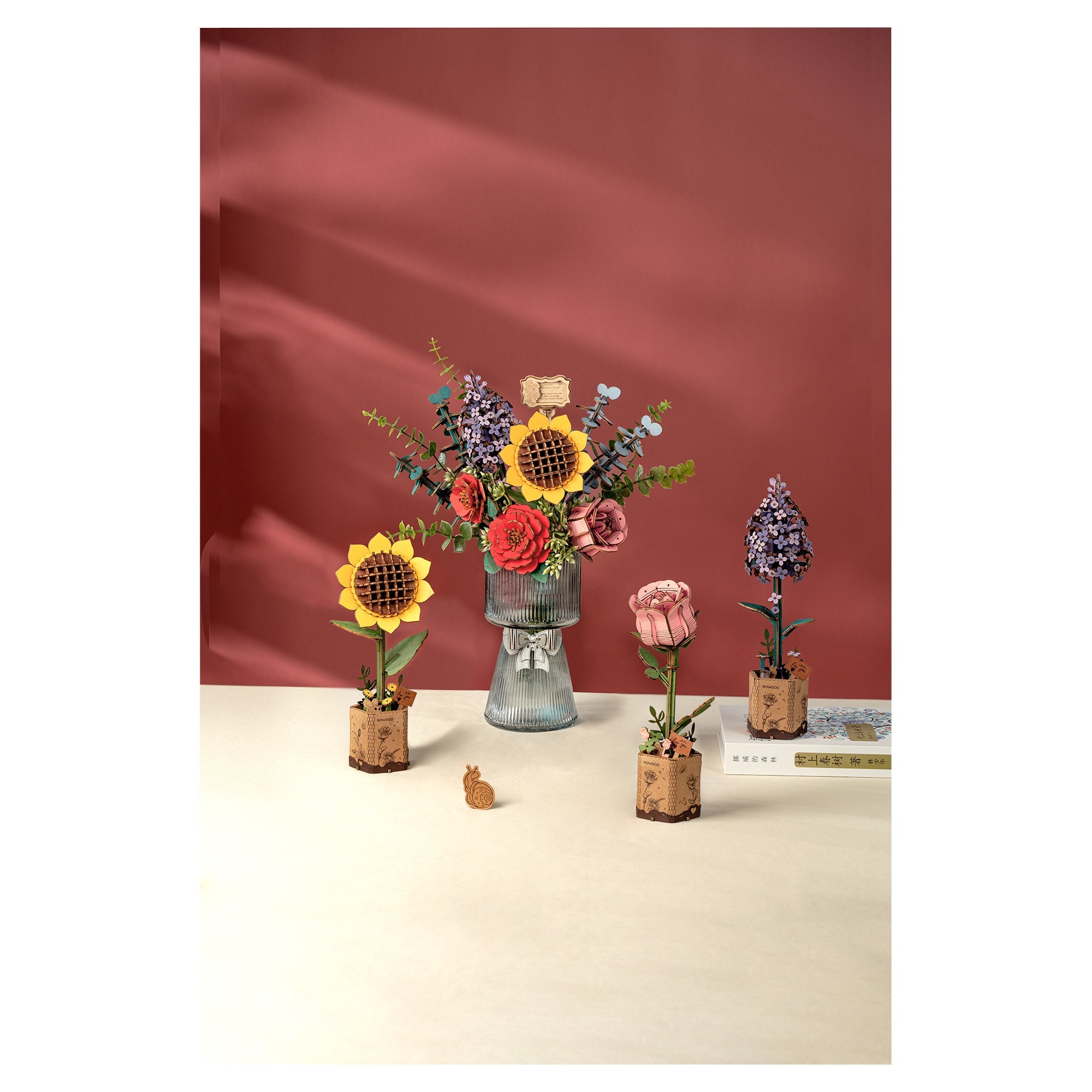 Rowood Wooden Flower Bouquet Model Kit - Image 2