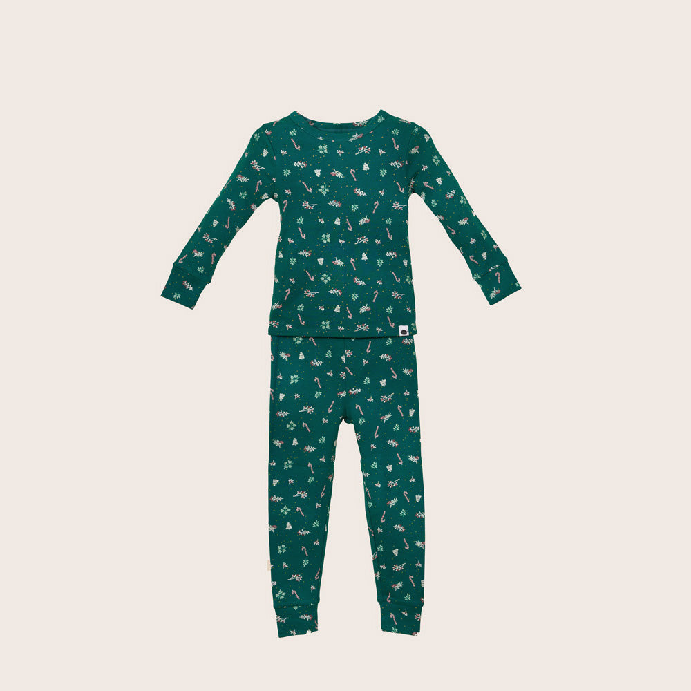 rise little earthling Holiday Sleep Set TGHSL00 - Dark Green / 4y - Image 4
