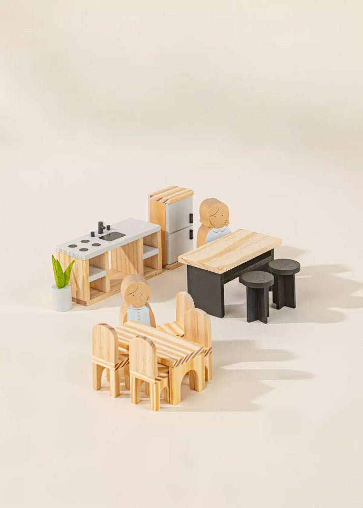 Coco Village Wooden Doll House Kitchen Furniture (12 pcs) - Image 2