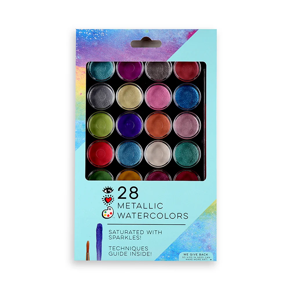 Bright Stripes iHeartArt 28 Metallic Watercolors - Image 6