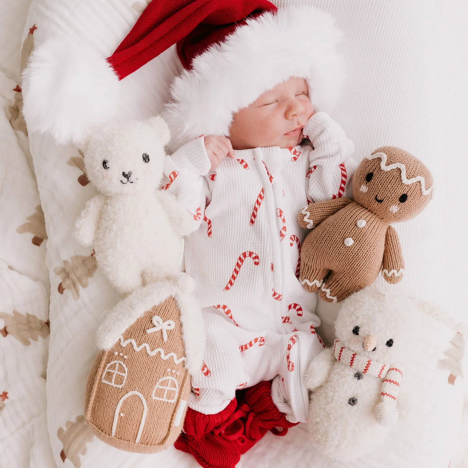 Cuddle + Kind Baby Snowman (Candy Stripe) Hand-Knit Doll - Image 5
