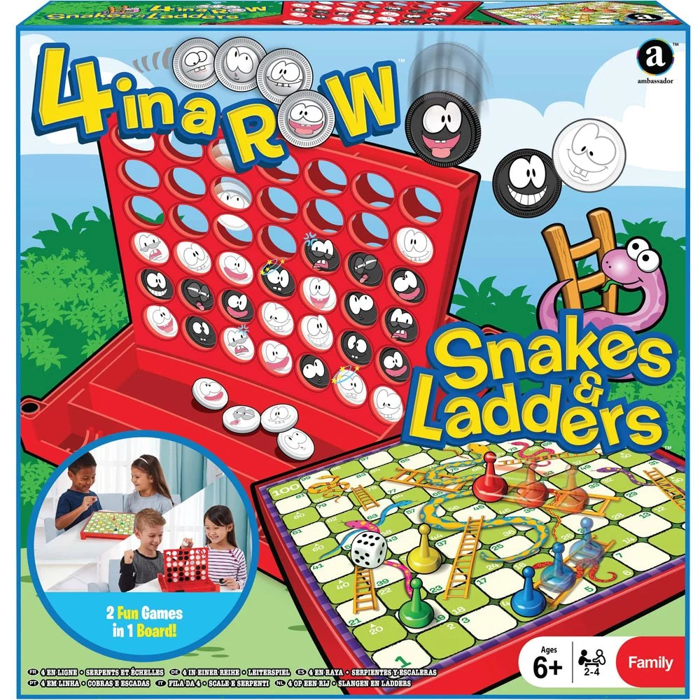 4-in-a-row & Snakes and Ladders Combo