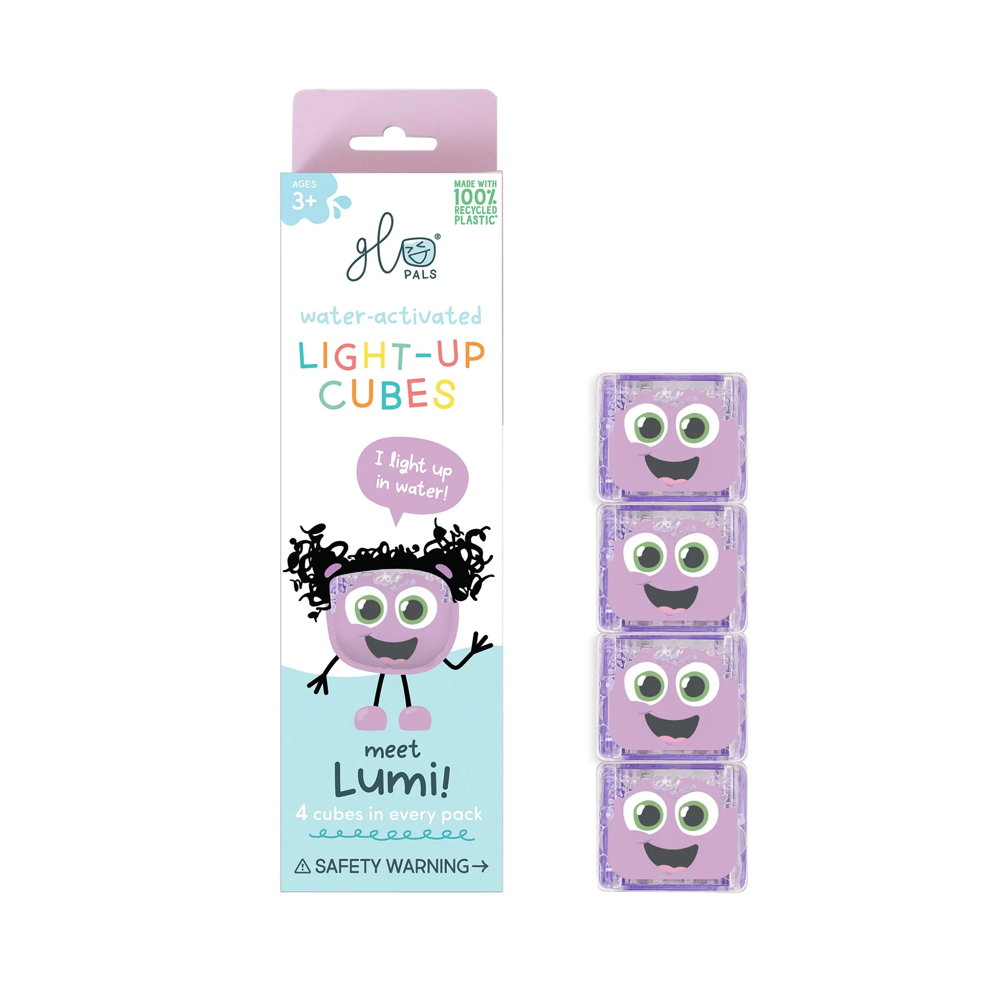 Glo Pals - Light Up Cubes 4pk - Lumi - Purple