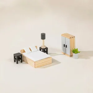 Coco Village Wooden Doll House Master Bedroom Furniture (9 pcs)