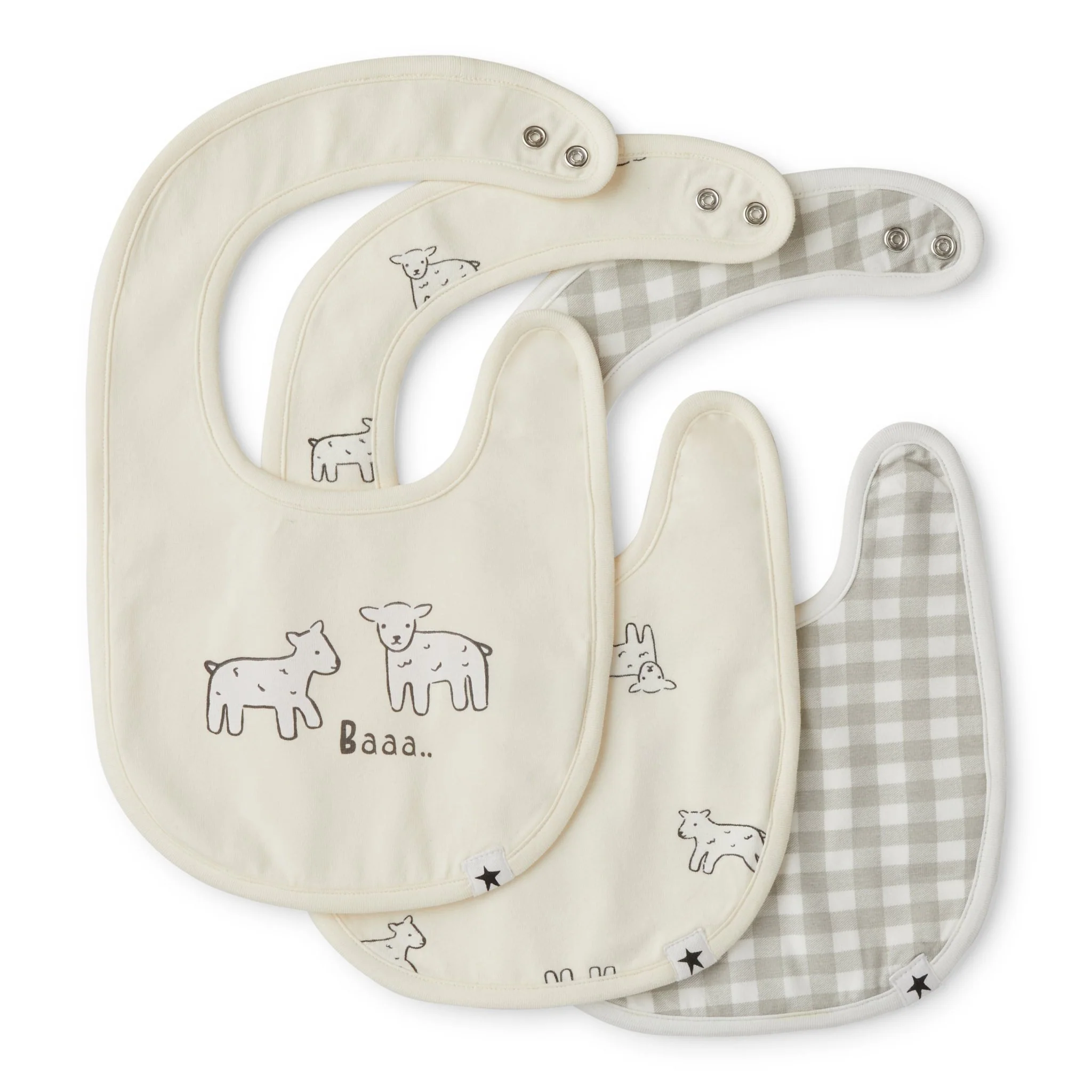 Rise Little Earthling 3-Pack Starter Bib - Harbour Grey / OS